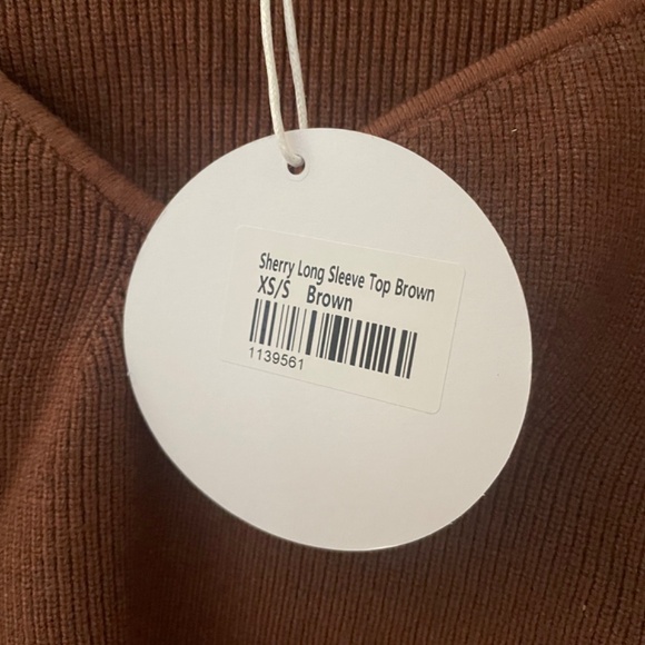 NWT Princess Polly Sherry long sleeve top brown - Picture 5 of 5
